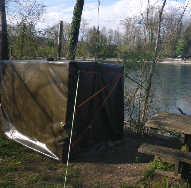 Mobile Sauna am Rhein 4.2020